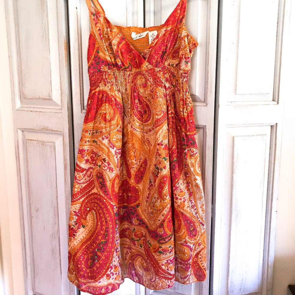 ☮️ DEREK HEART PAISLEY PRINT DRESS